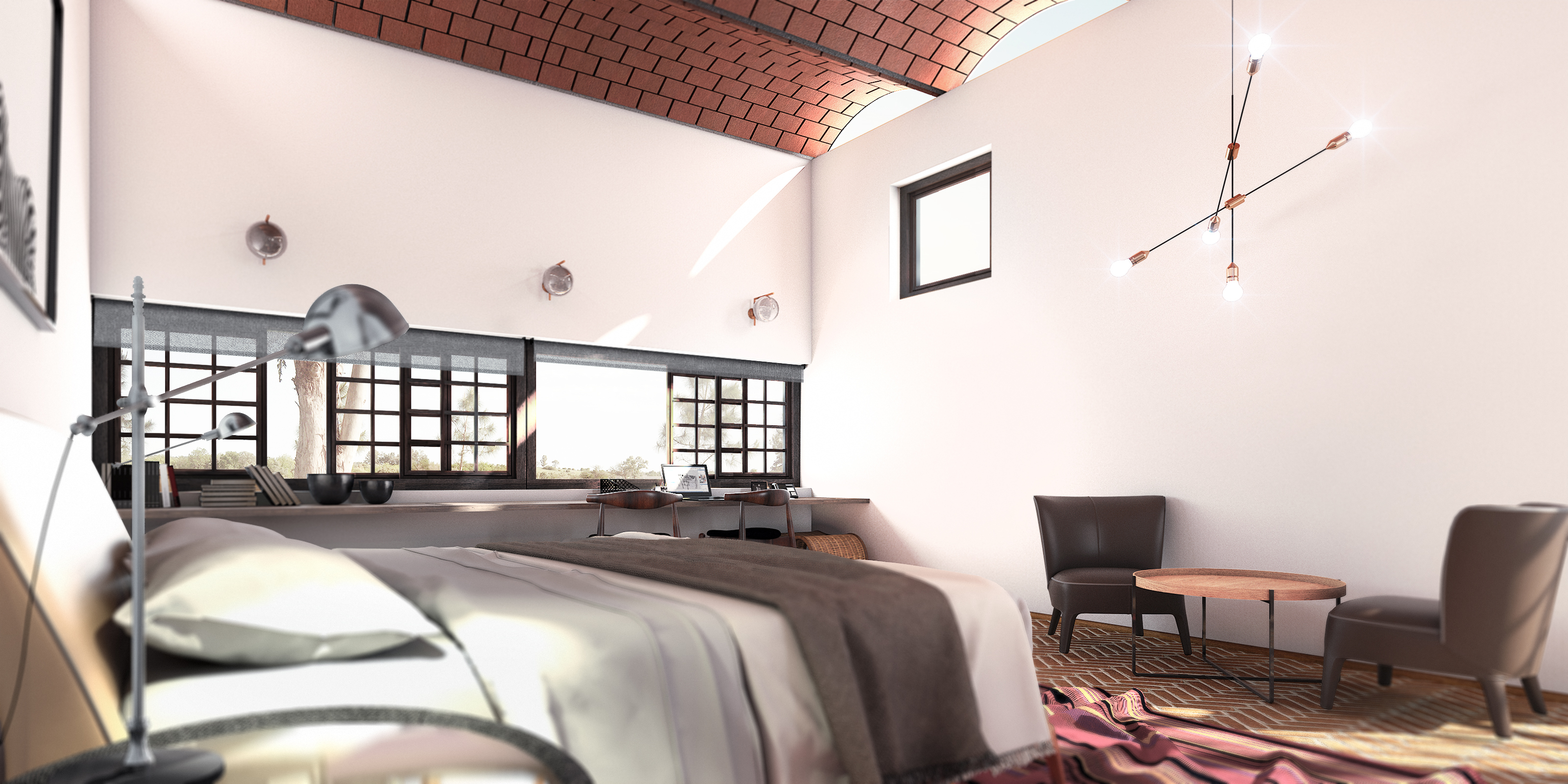 Guest Room Interior design Render Mediterranean(1)